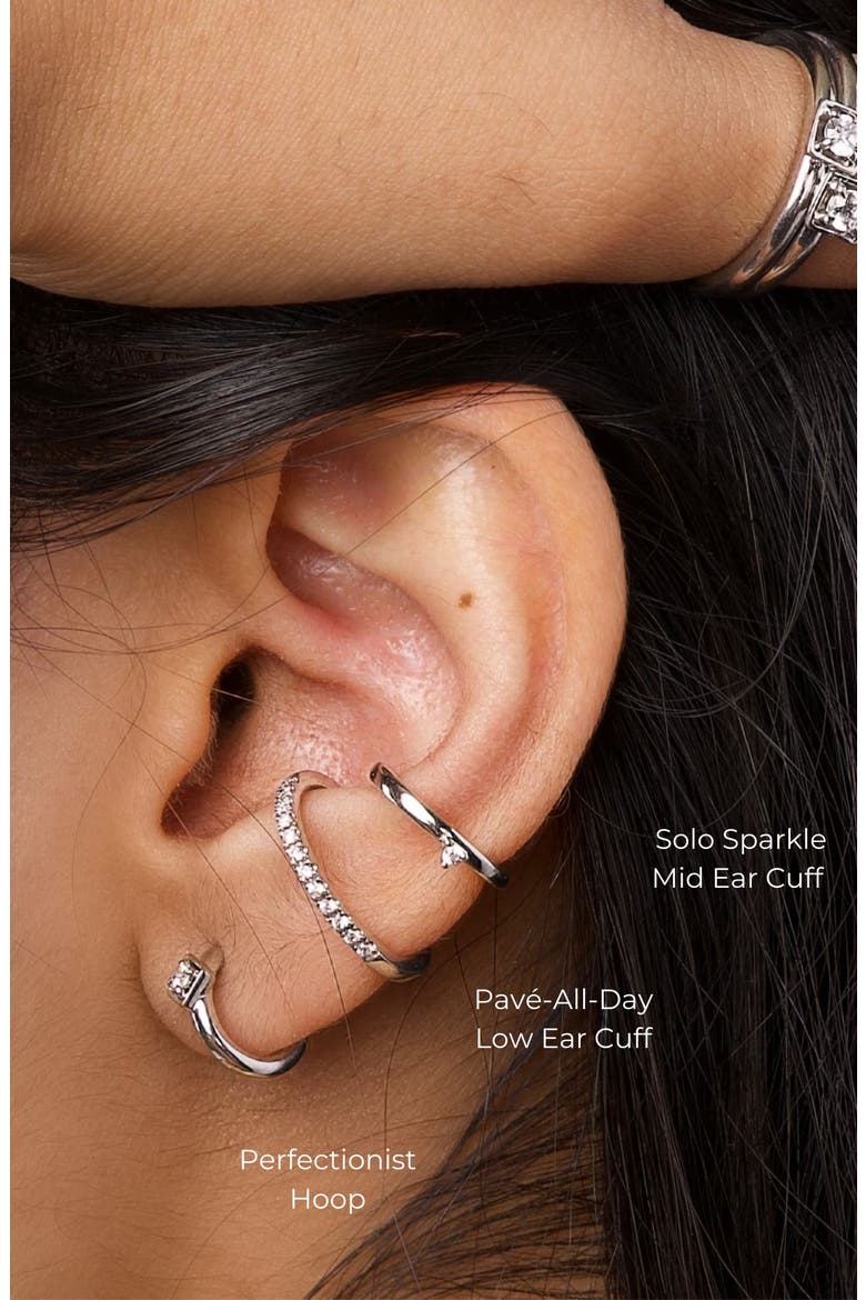 Solo Sparkle Ear Cuff, Alternate, color, Silver