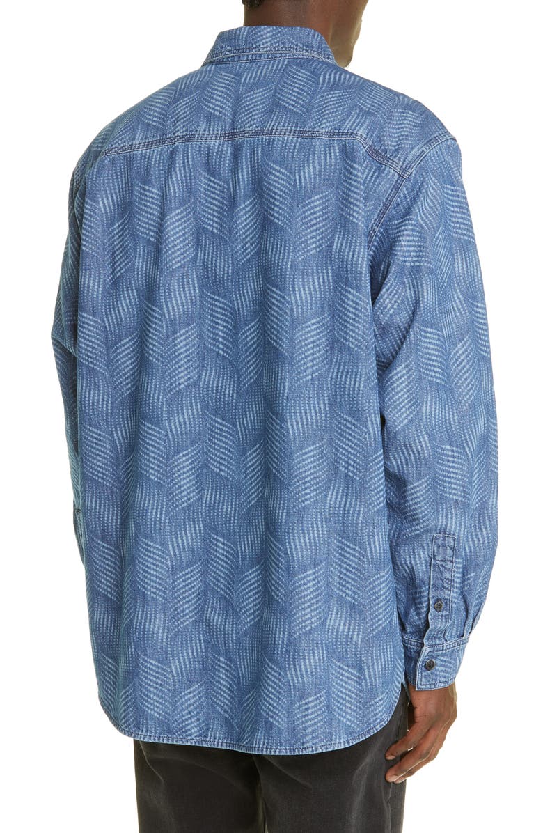 Isabel Marant Bhelyn Tonal Print Button-Up Shirt, Alternate, color, 