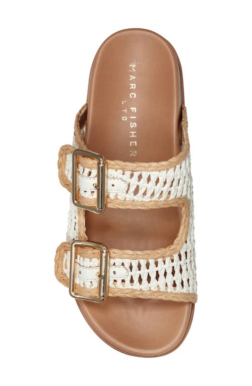 Marc Fisher Ltd Raffia Dual-buckle Sporty Sandals In Ivory
