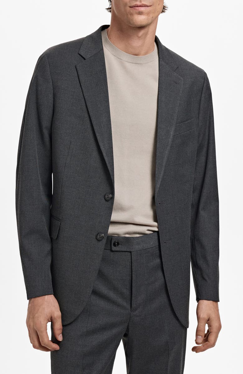 MANGO Slim Fit Suit Blazer, Main, color, Dark Heather Grey