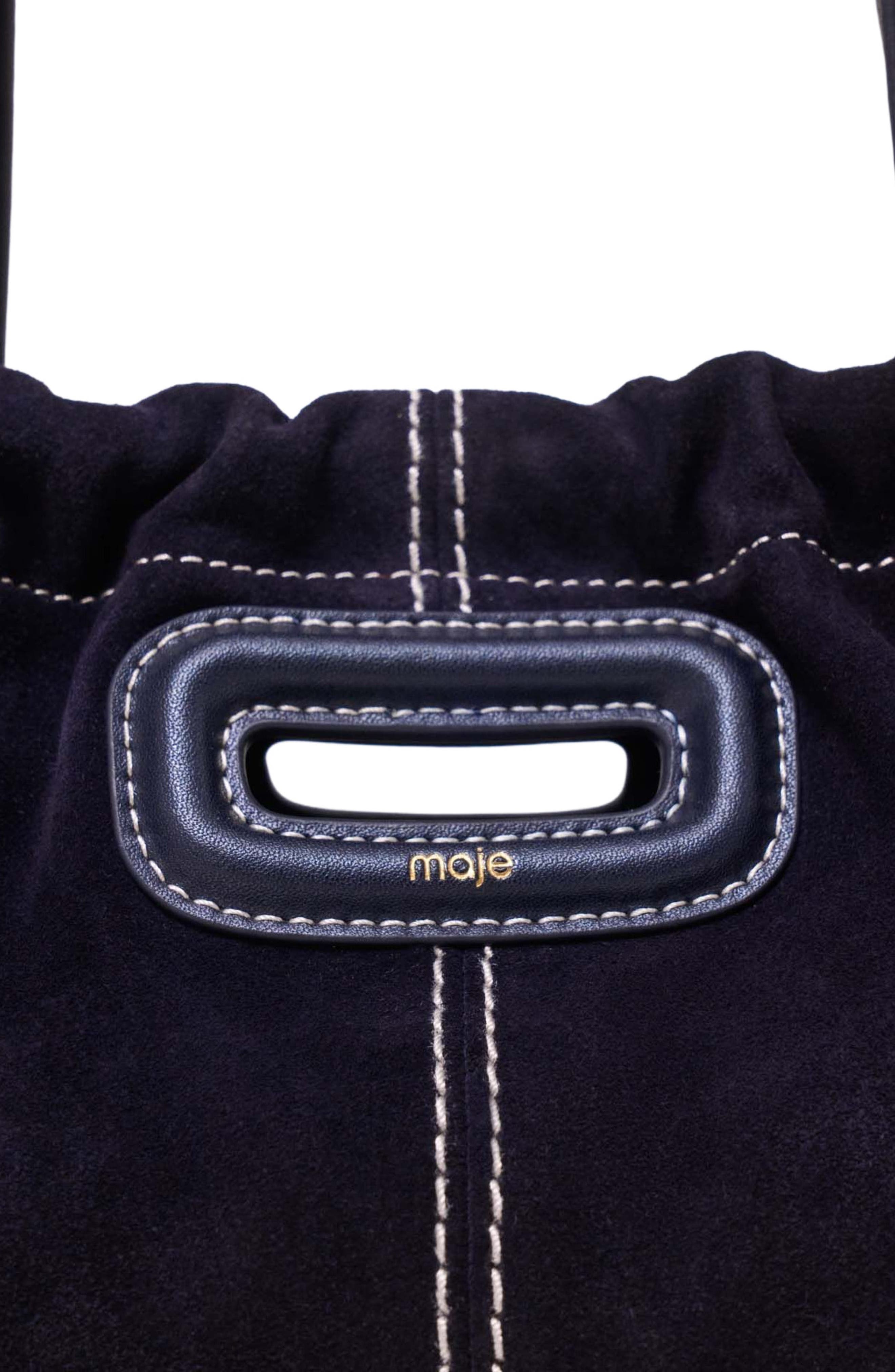 maje Topstitched suede Milpli Gazette, Alternate, color, Marine Blue