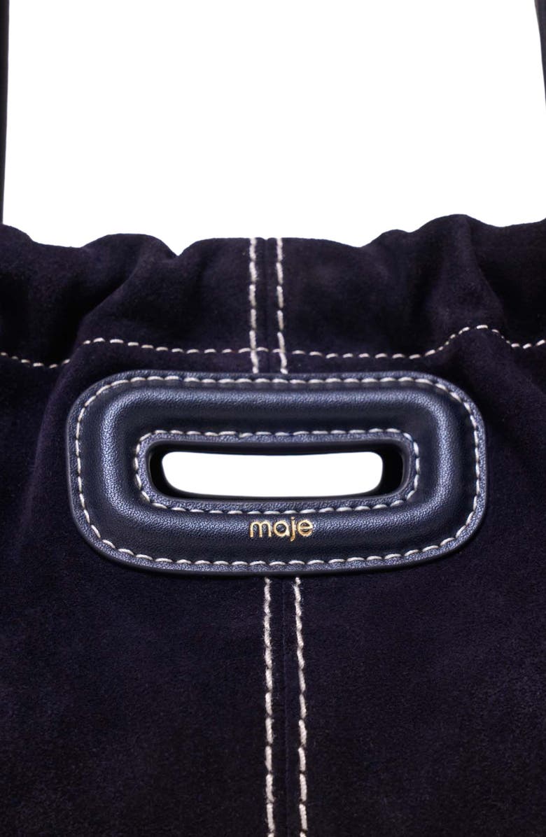 maje Topstitched suede Milpli Gazette, Alternate, color, Marine Blue