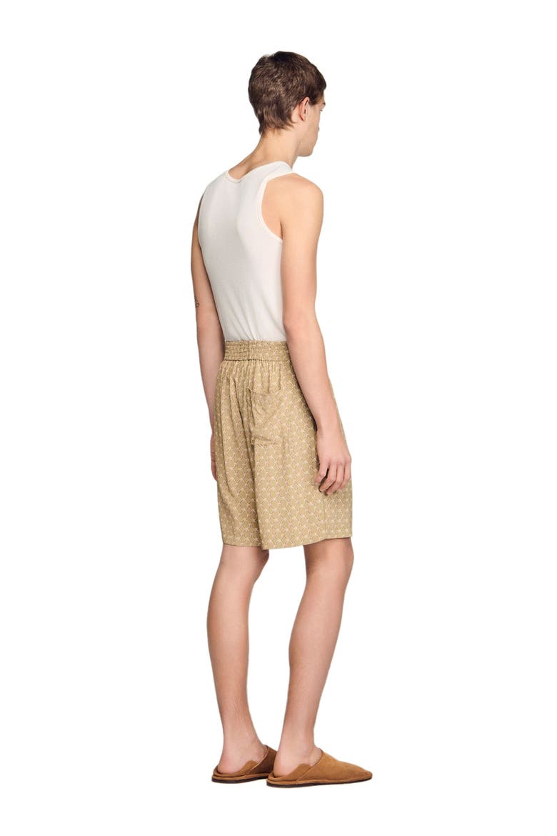 Link print floaty shorts, Alternate, color, Lime