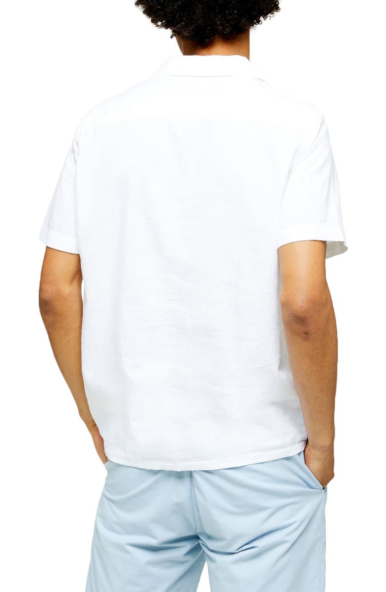 Topman Solid Short Sleeve Button-Up Camp Shirt, Alternate, color, 