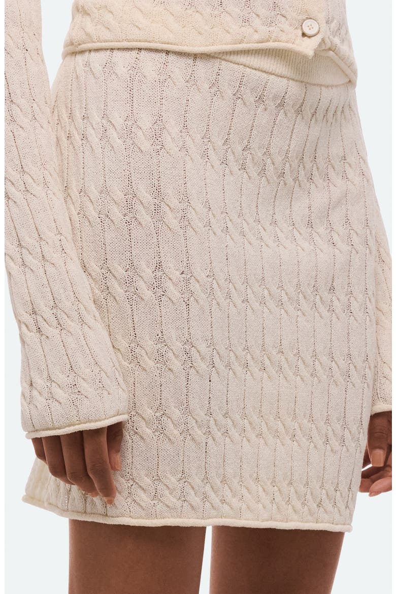 Cable Knit Miniskirt, Alternate, color, IVORY