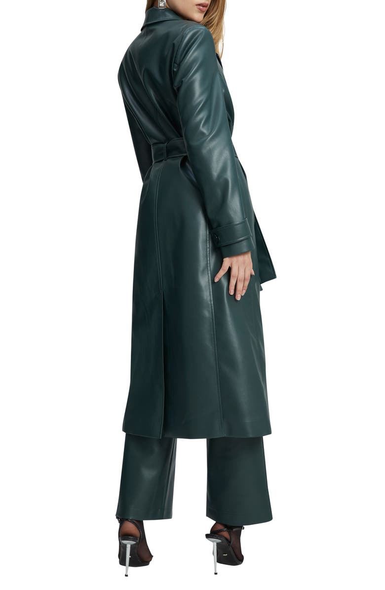 Bardot Double Breasted Faux Leather Trench Coat, Alternate, color,