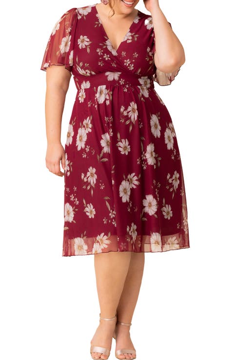 Margot Mesh Cocktail Dress (Plus)