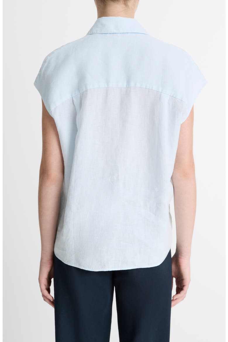 Dolman Sleeve Linen Shirt, Alternate, color, SKY MIST