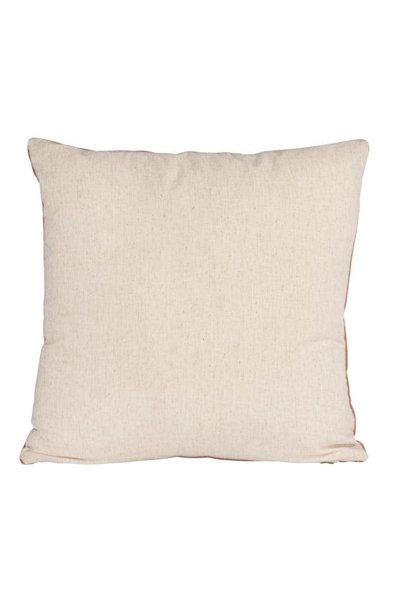 Storied Home Tropical Embroidered Velvet Pillow, Multicolor, Alternate, color, Pink