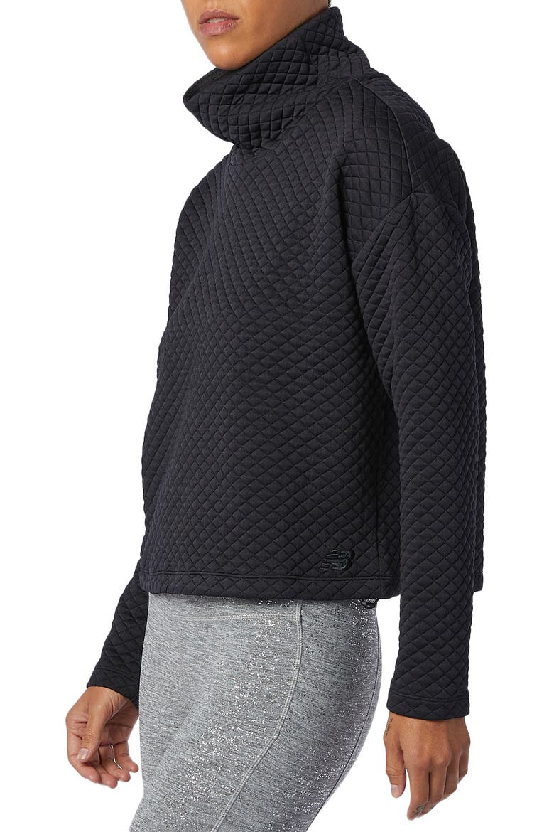 NB Heat Loft Funnel Neck Quilted Top, Alternate, color, BLACK