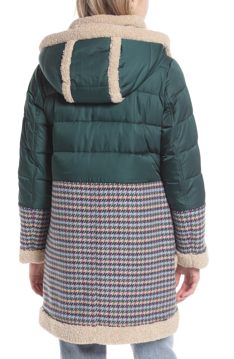Sam Edelman Mix Media Puffer Hooded Coat, Alternate, color, 