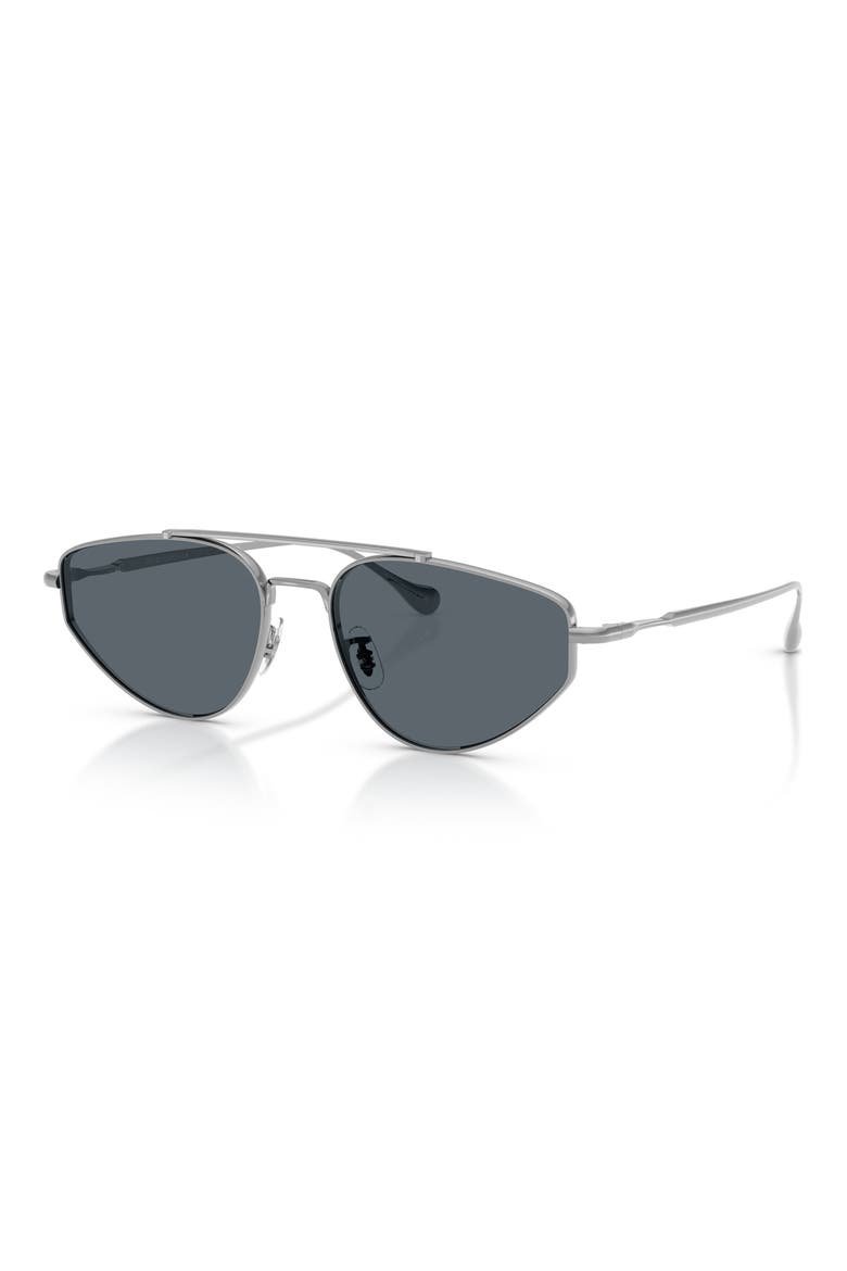 56mm Jil Sander Edition 5 Irregular Sunglasses, Alternate, color, SILVER / BLUE