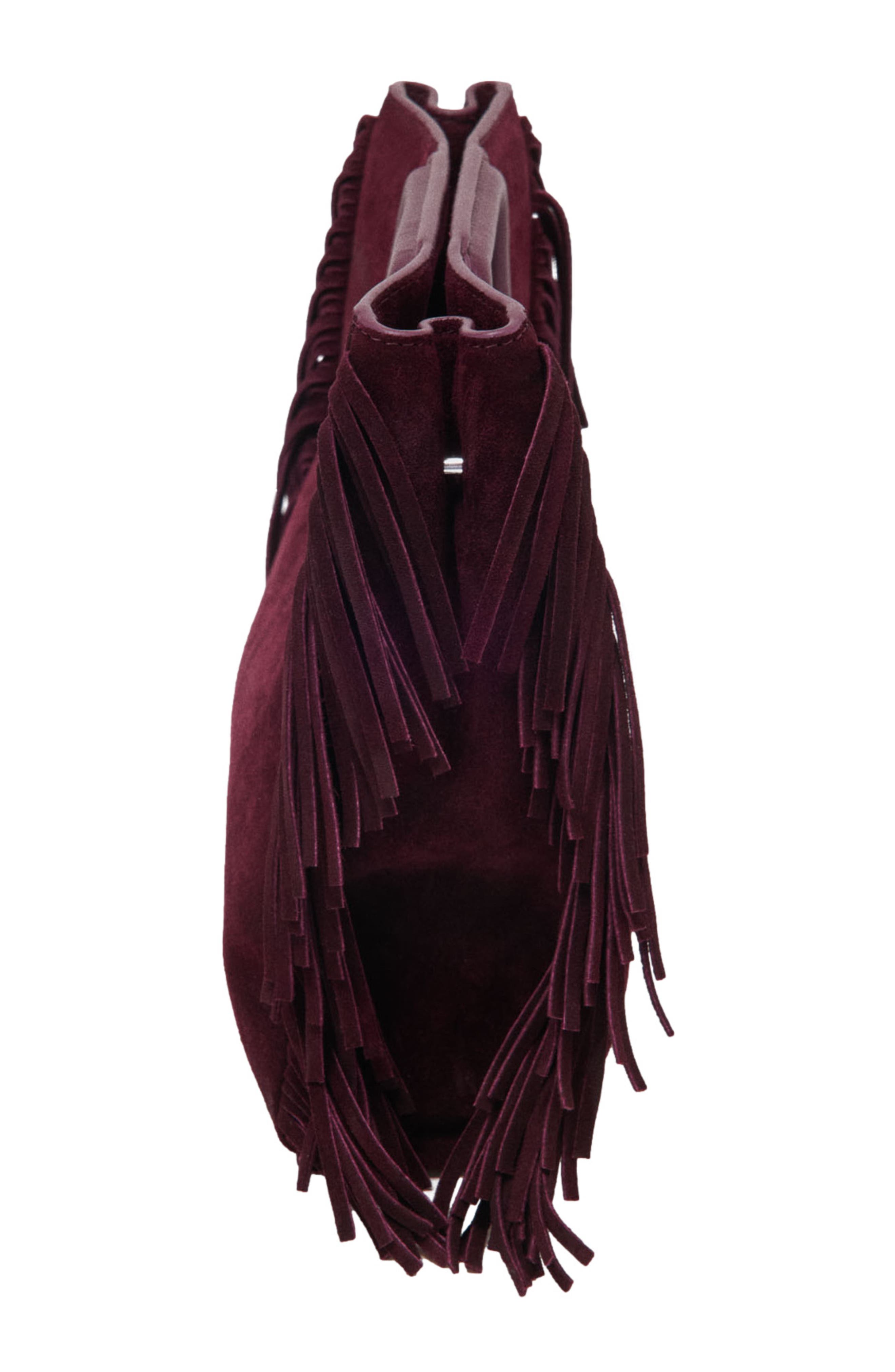 Suede M bag, Alternate, color, Eggplant
