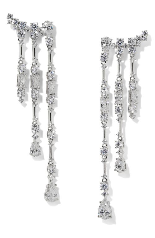 Nadri Everleigh Cubic Zirconia Fringe Earrings In Silver
