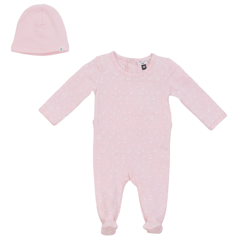 Cherry Leaf Printed Baby Romper Set