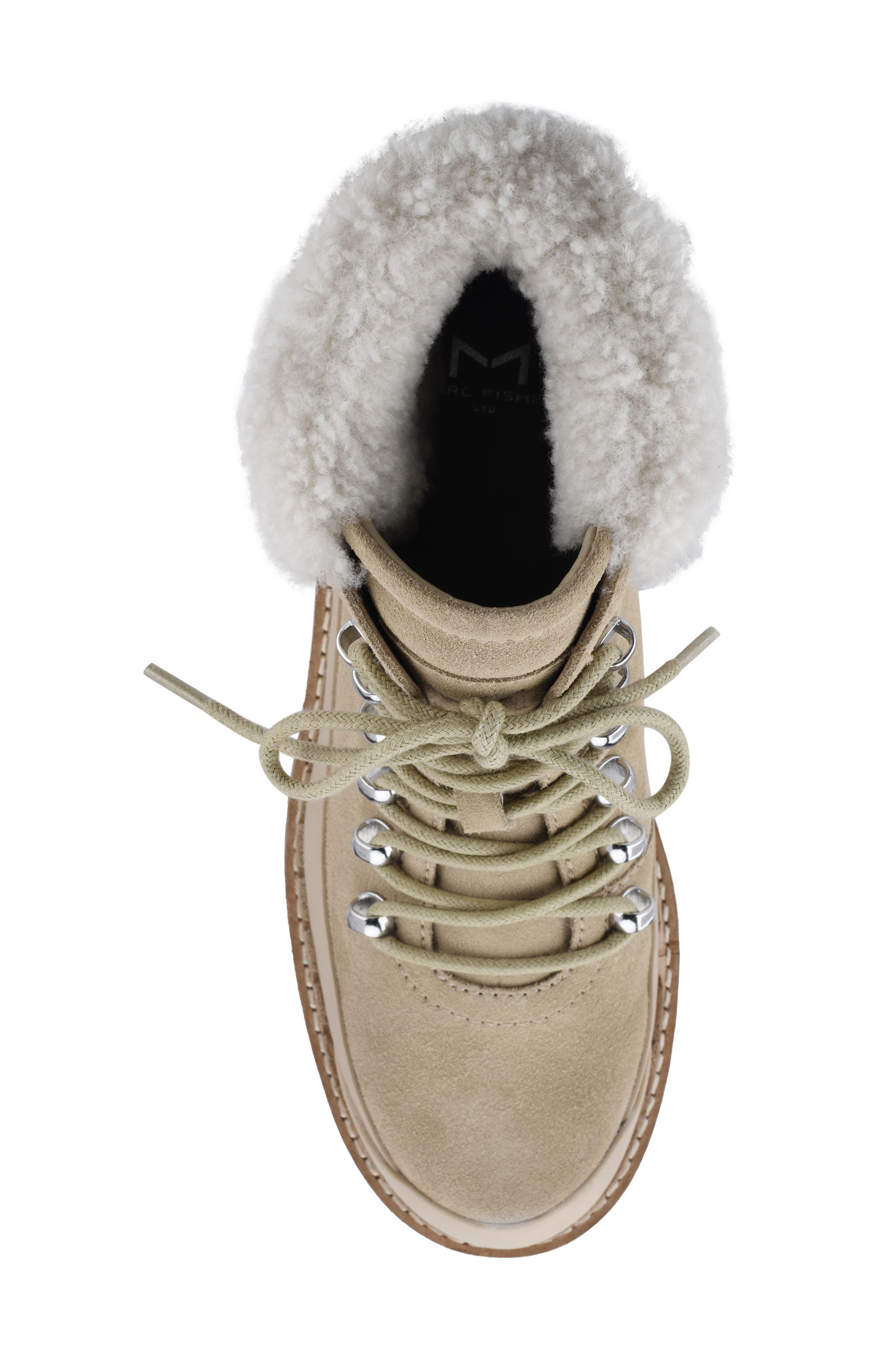 Cade Genuine Shearling Cuff Lace-Up Boot, Alternate, color, LIGHT NATURAL