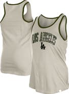 New Era Women's New Era Cream Los Angeles Dodgers Armed Forces Tank Top
