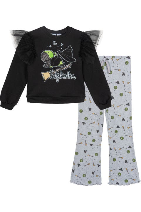 2-Piece Fleece Sweatshirt and Flare Leggings Set