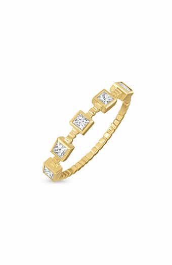 Monaco 18k Gold Diamond Stackable Ring