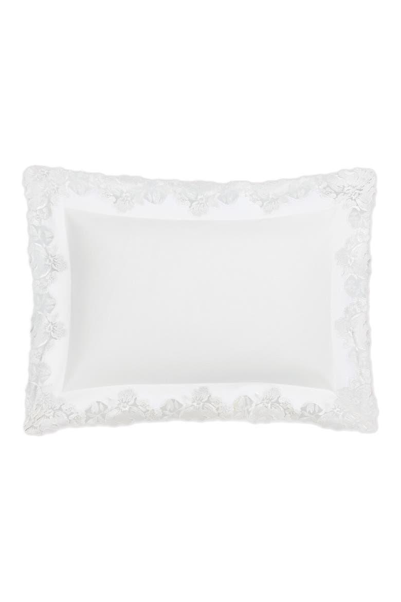Lace Piqué Cotton Boudoir Sham, Main, color, VIRGINIA WHITE