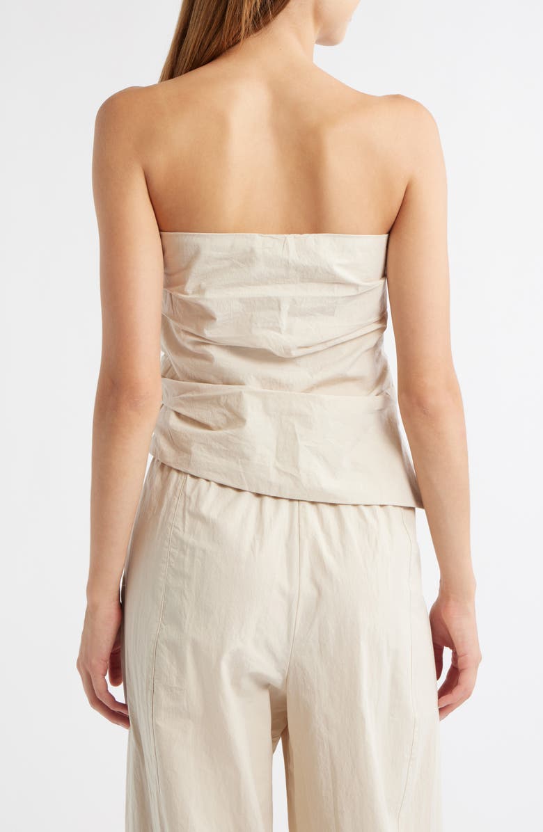 MANGO Willy Drape Strapless Top, Alternate, color, Ecru