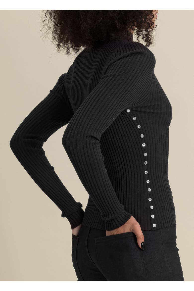 Benjamin Soft Silk-Blend Mock-Neck Sweater, Alternate, color, Black