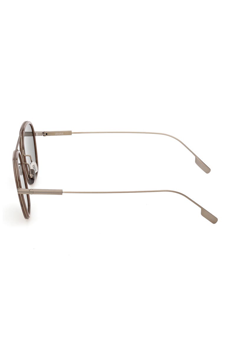 51mm Polarized Geometric Sunglasses, Alternate, color, LIGHT GOLD / STRIPED BEIGE