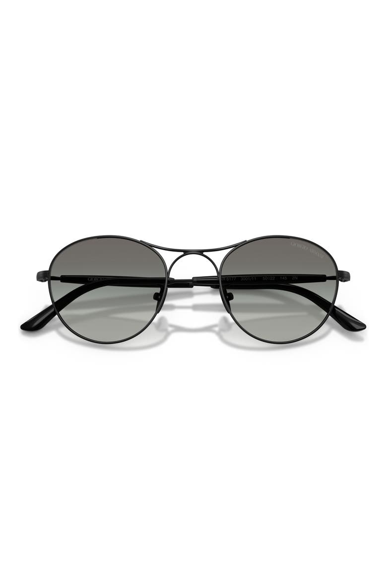 50mm Round Sunglasses, Alternate, color, MATTE BLACK / GRADIENT GREY