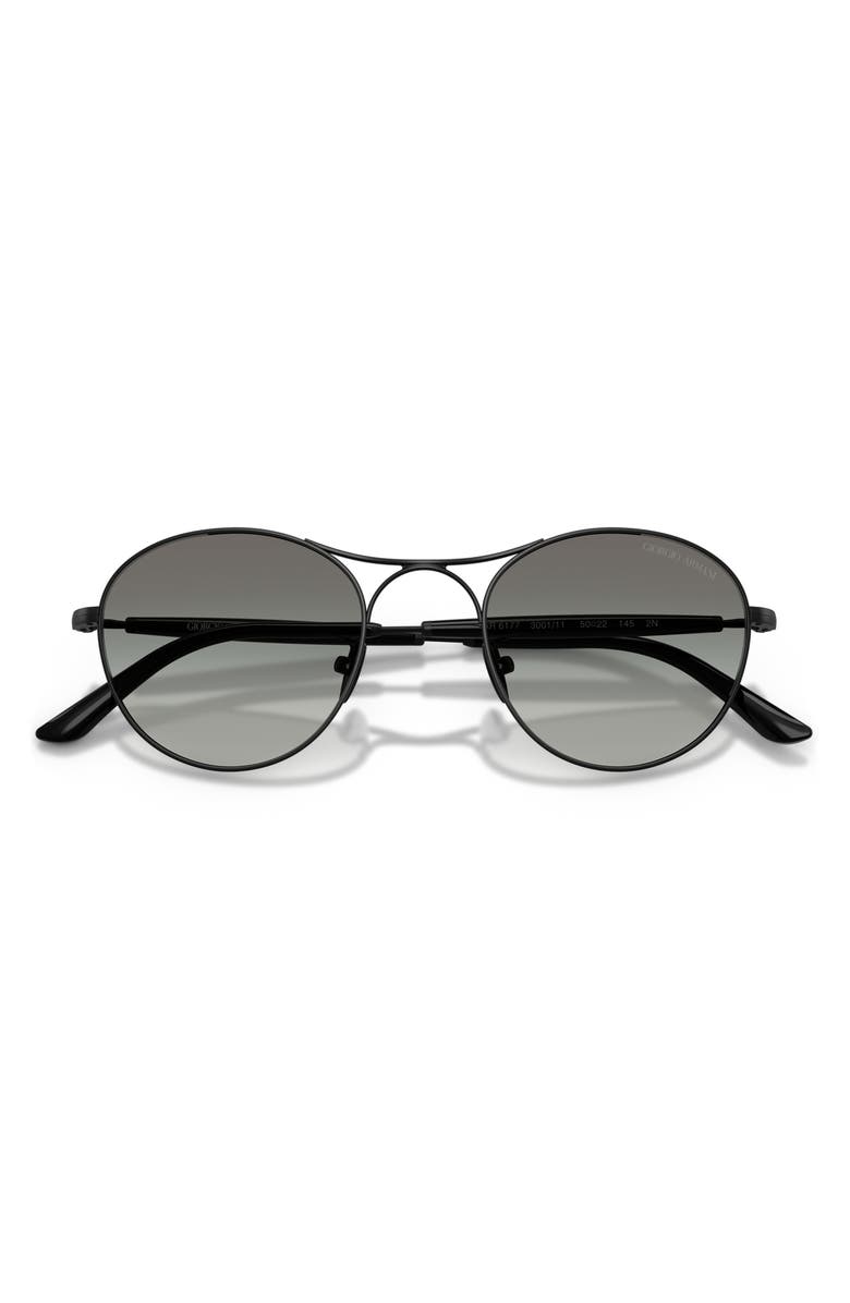 AX Armani Exchange 50mm Round Sunglasses, Alternate, color, Matte Black / Gradient Grey