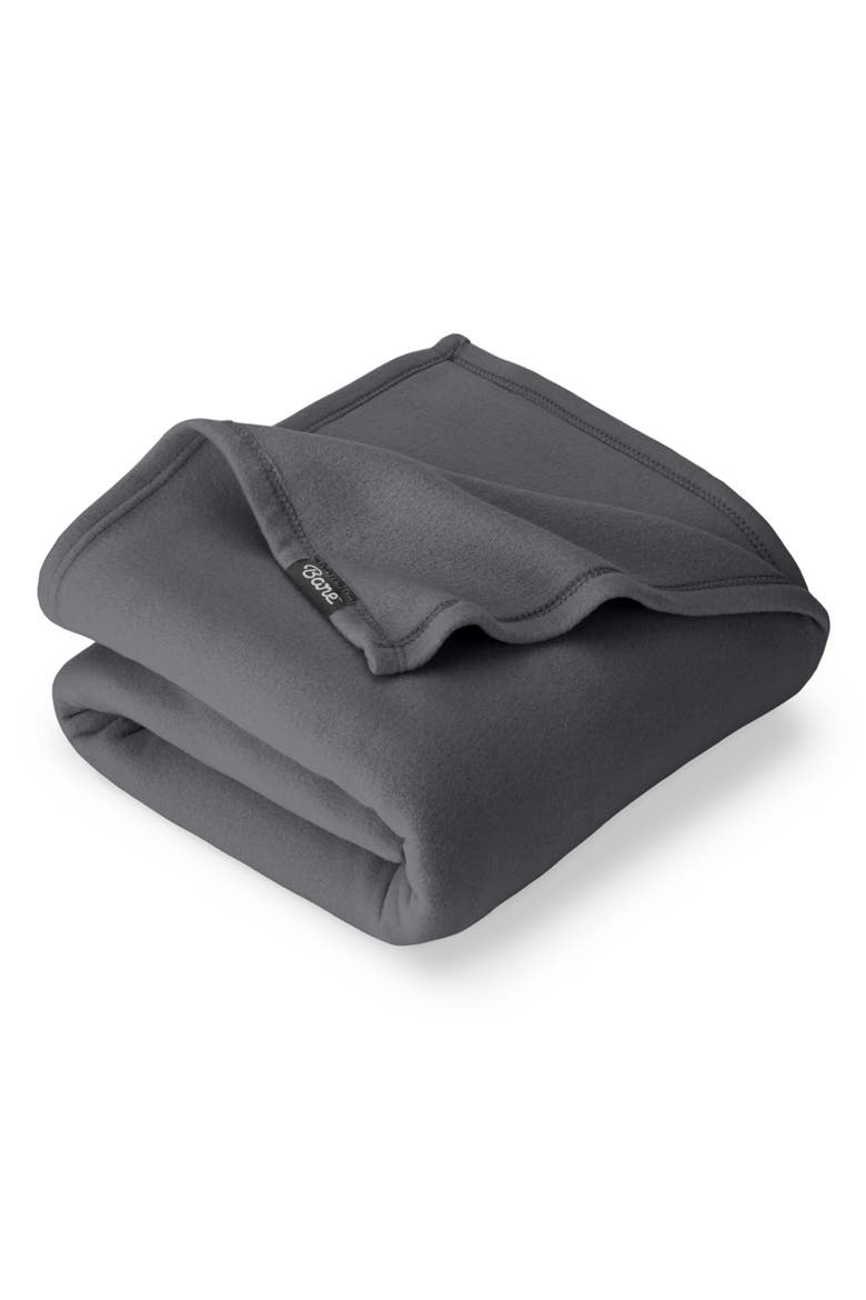 Lightweight Polar Fleece Blanket, Alternate, color, Forged Iron Grey