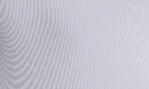 Fleur't Lace Trim Bodysuit In Silver Lake Rib