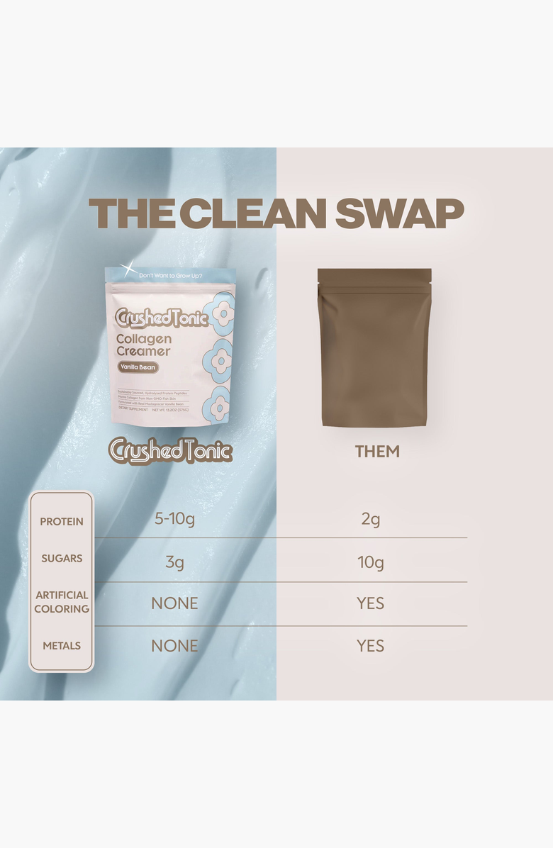CRUSHED TONIC Vanilla Bean Bovine Collagen Supplement, Alternate, color, Bovine Collagen
