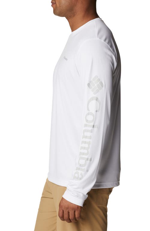 Shop Columbia Rapid Creek Long Sleeve Graphic T-shirt In White/cool Grey