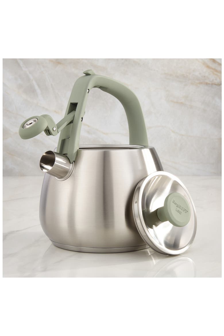 Leo 2.1-Quart Whistling Kettle, Alternate, color, SAGE