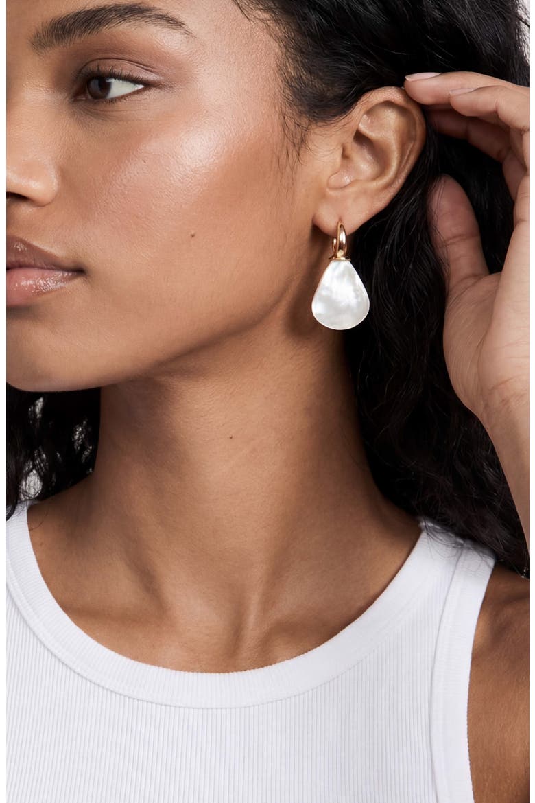 Sun Kissed Mother-of-Pearl Earrings, Alternate, color, GOLD