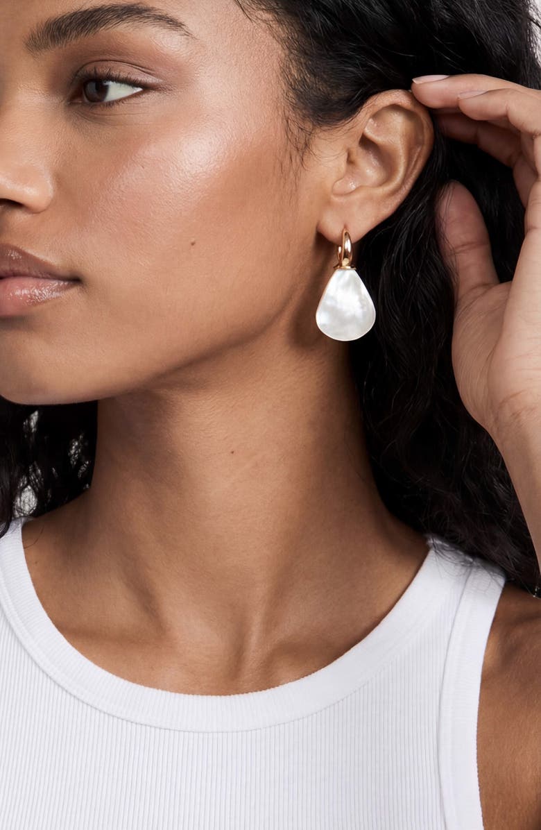 Ettika Sun Kissed Mother-of-Pearl Earrings, Alternate, color, Gold