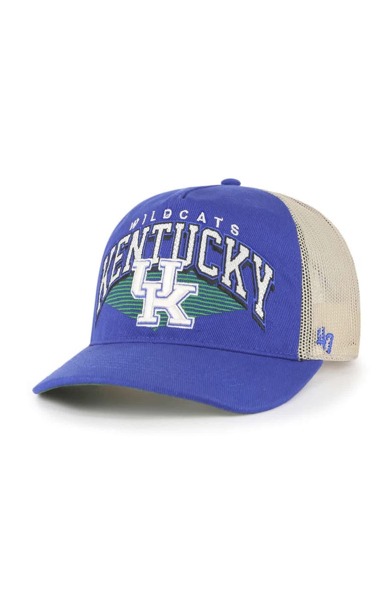 '47 Men's '47  Royal Kentucky Wildcats Pomona Mesh Hitch Adjustable Trucker Hat, Main, color, Royal