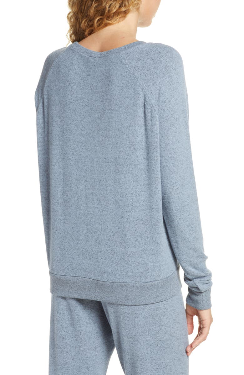 Make + Model Cozy Crew Raglan Sweatshirt, Alternate, color, Blue Ashley Marl