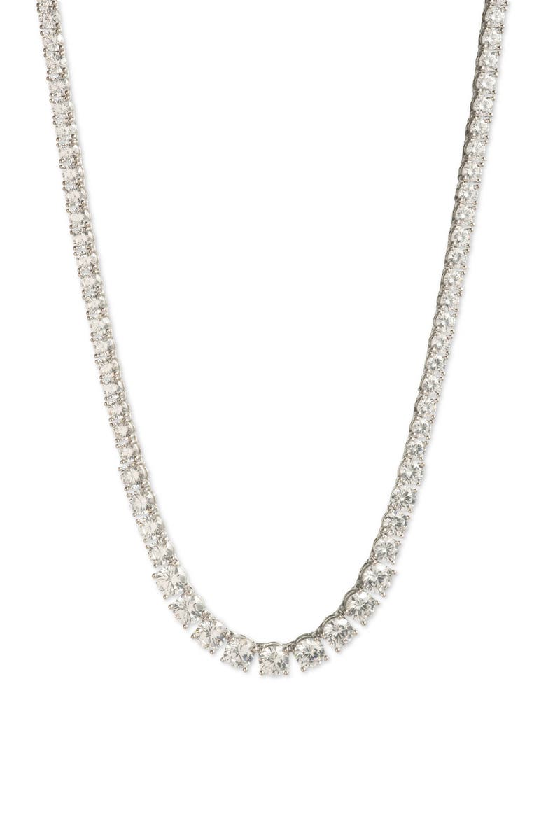Peachy Keen Cubic Zirconia Necklace, Main, color, SILVER