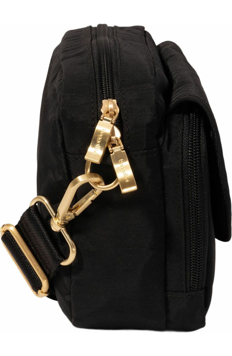 BAGGALLINI Coastal Flip Lock Camera Bag Crossbody, Alternate, color, Black With Gold Hardware