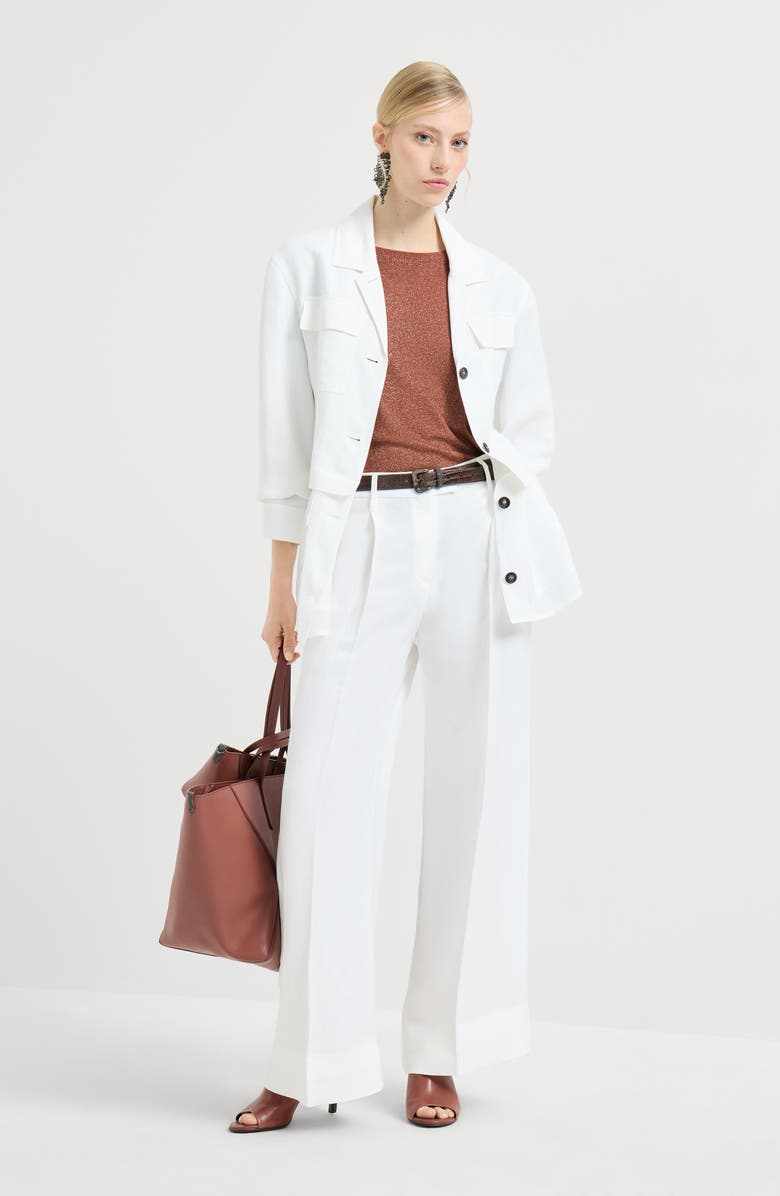 Brunello Cucinelli Loose Pleated trousers, Alternate, color, White