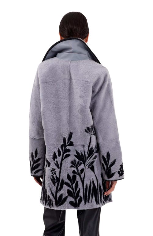 Gorski Reversible Shearling Lamb Short Coat In Gray