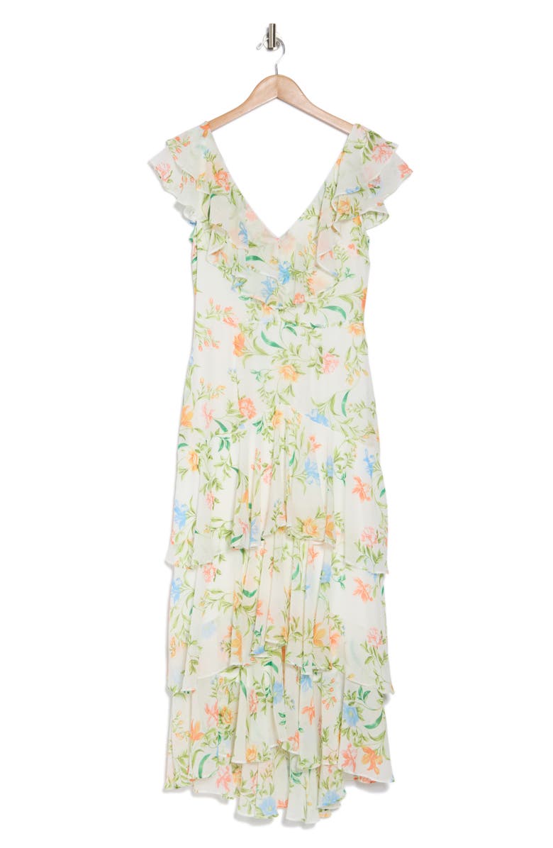 WAYF Floral Ruffle Tiered Dress, Alternate, color, Vintage Scarf