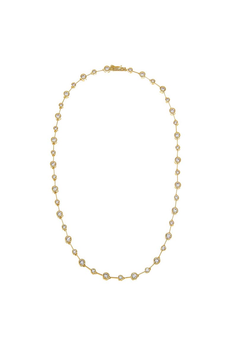 CZ Multi Graduated Tennis Chain Necklace, Alternate, color, Gold