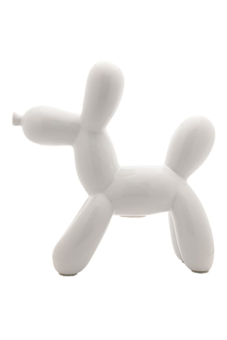 Interior Illusions Plus White Balloon Dog Bank, Alternate, color, WHITE