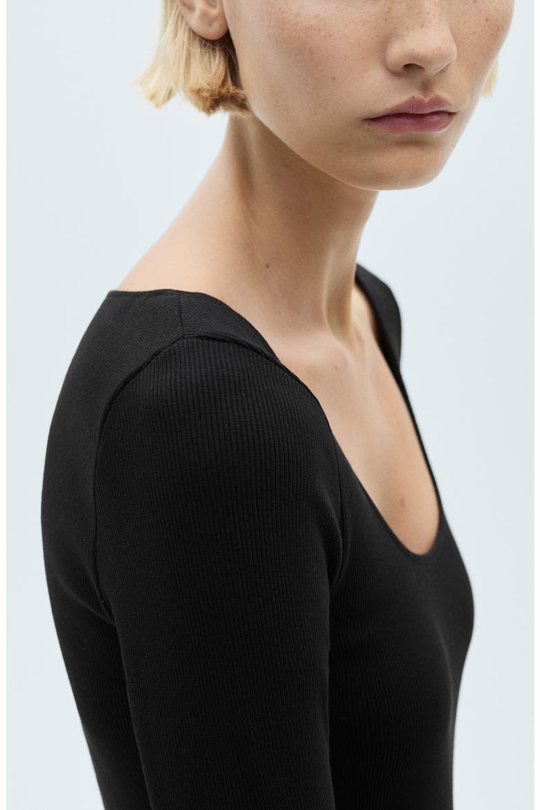 Diana Long Sleeve Belted Mixed Media Dress, Alternate, color, BLACK