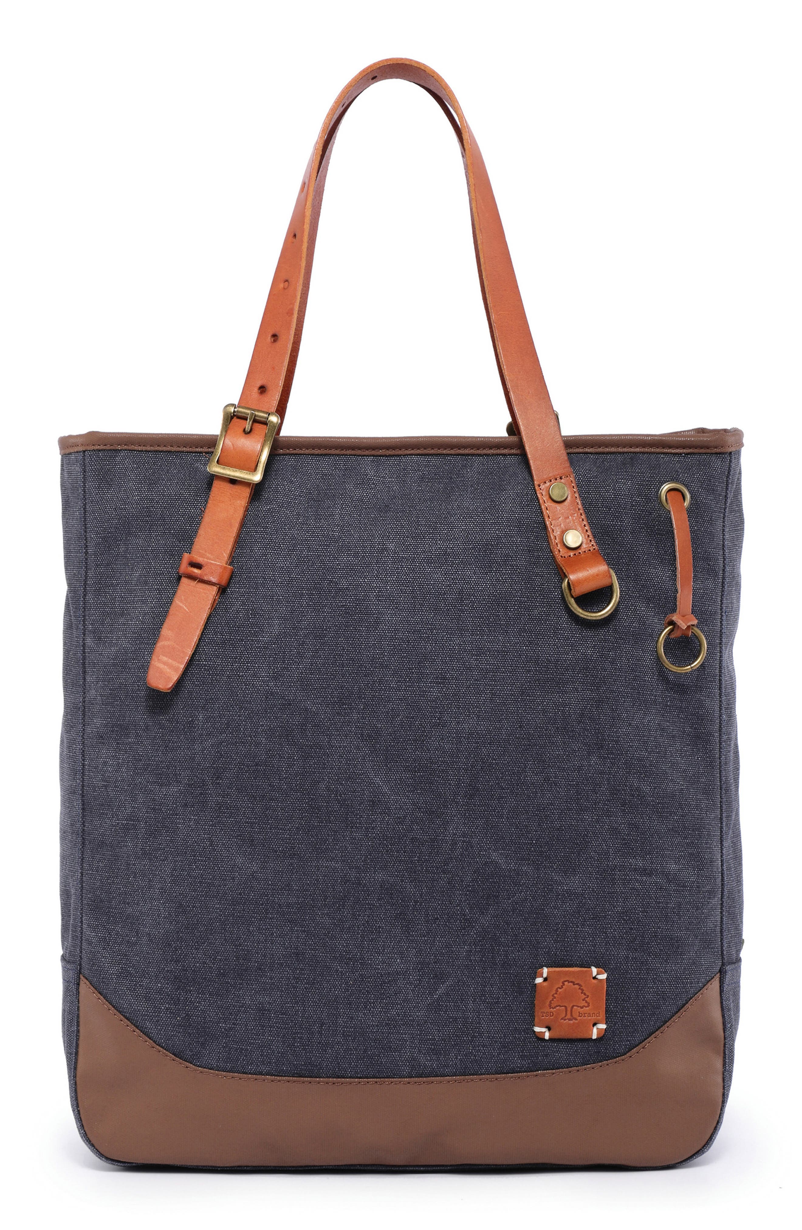 Redwood Canvas Tote Bag, Main, color, NAVY