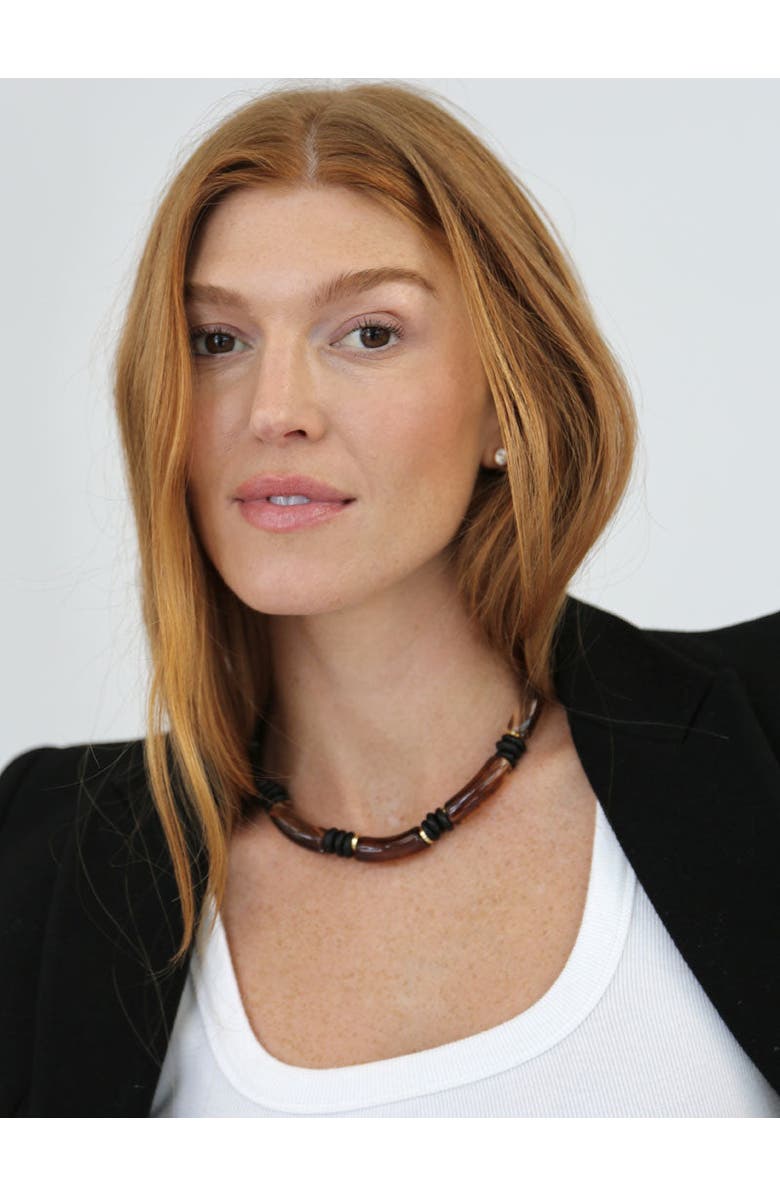 By Lilla Rooftop Necklace, Alternate, color, Brown