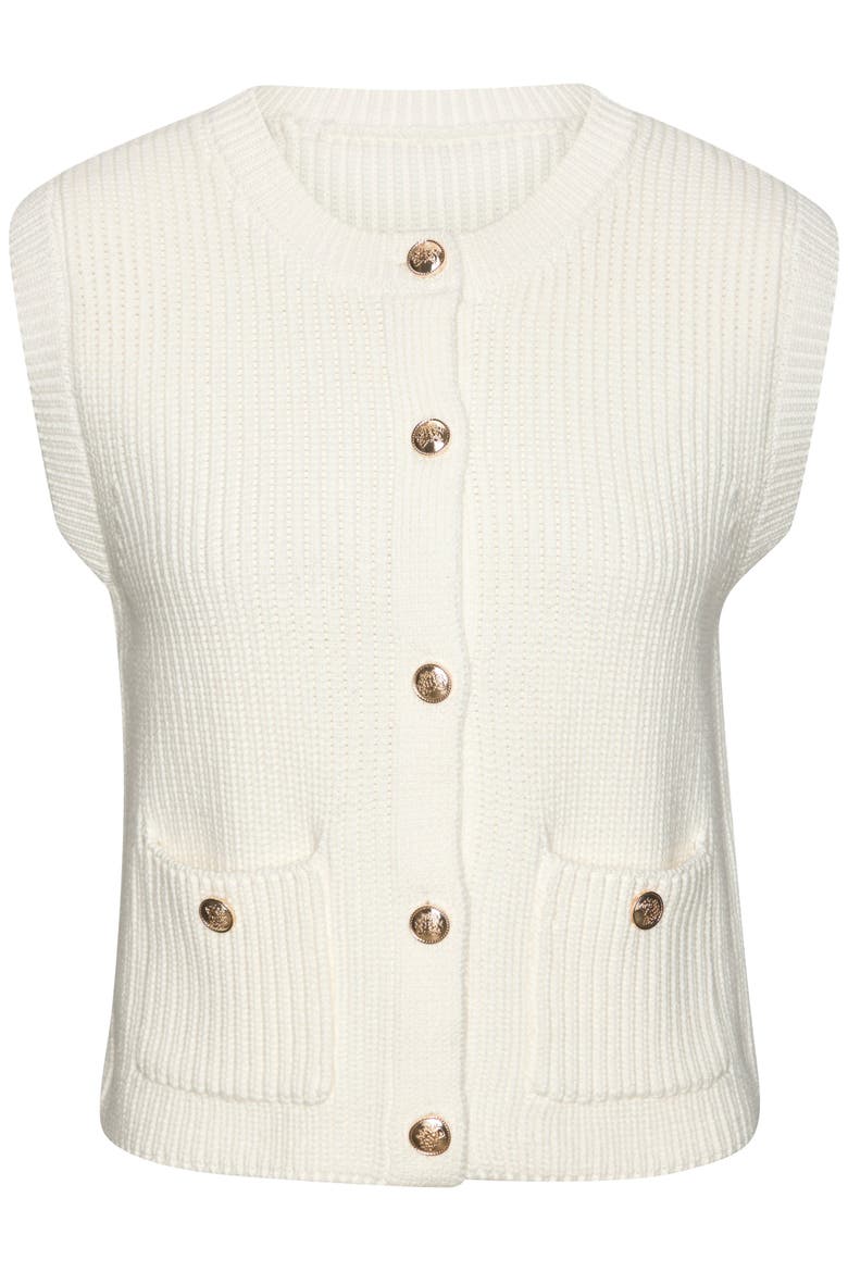 Button Down Sweater Vest, Alternate, color, Ivory