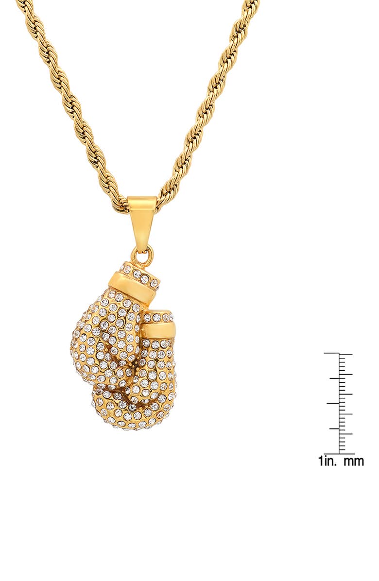 HMY JEWELRY Men's Boxing Gloves Pendant Necklace, Alternate, color, Yellow